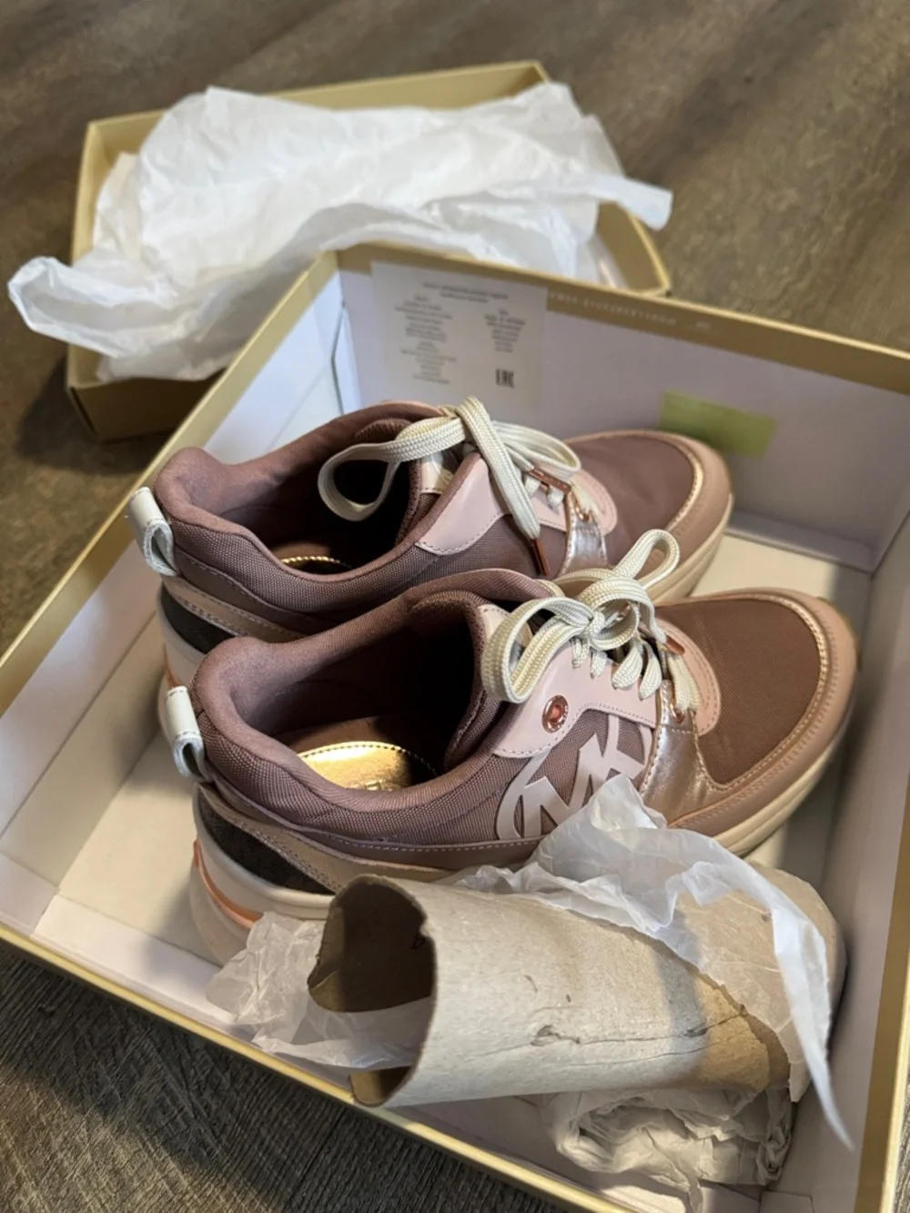 Michael Kors Rose Pink and Blush Platform Lace-Up Sneakers - Picture 15 of 15